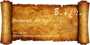 Bodonyi Ábel névjegykártya