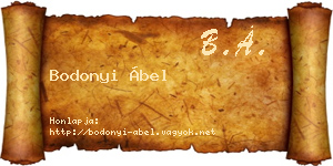Bodonyi Ábel névjegykártya