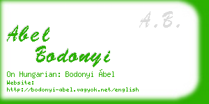 abel bodonyi business card