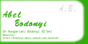 abel bodonyi business card